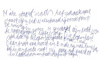 Het handschrift van een 11-jarige